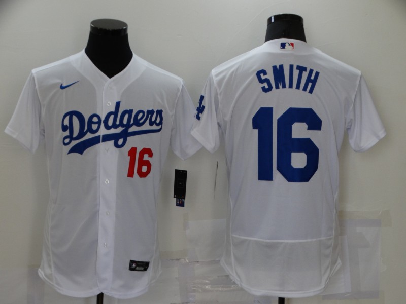 Men Los Angeles Dodgers #16 Smith White Elite Nike 2021 MLB Jersey
